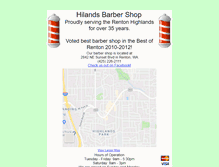 Tablet Screenshot of hilandsbarbershop.com